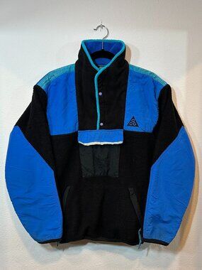 VINTAGE 1990s Nike ACG Devil's Tower Button Up Fleece Jacket Size Small